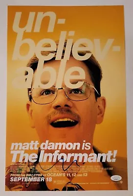 Matt Damon REAL Hand SIGNED 11x17 The Informant Movie Poster JSA COA Autographed • $99.99