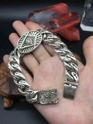 Asian Old Miao Silver Hand Cast Cool Statue Bracelet Jewel Gift • $5.88