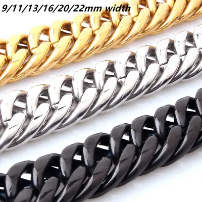 22mm Heavy Mens Necklace Stainless Steel Cuban Link Chain Strong Mens Jewelry • $10.99