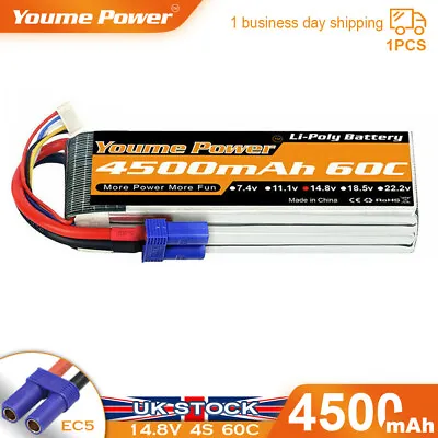 £29.95 • Buy 14.8V 4S 4500mAh 60C EC5 Lipo Battery For RC Car Truck Drone Helicopter Airplane
