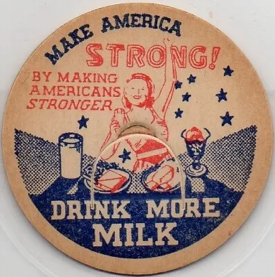 Milk Bottle Cap - MAKE AMERICA STRONG - Victory WWII Cap - DRINK MORE MILK • $7.55