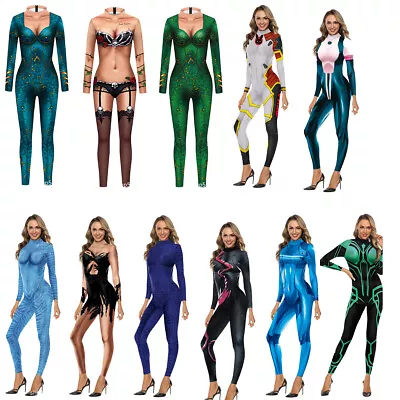 Cosplay Venom Hela Mera Maleficent DVA Mystique Jumpsuit Halloween Women Costume • £17.88