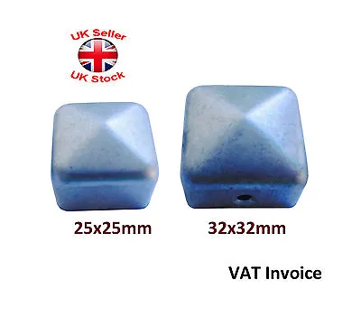 Square Metal Fence Gate Post Cap Caps Flange 25x25 Or 32x32mm  Pyramid  • £2.27