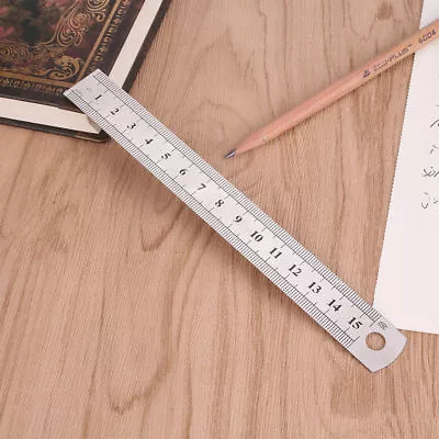 6 Inch / 15 Cm Steel Metal Straight Ruler Precision Scale Dual BUY 2 GET 1 FREE • $2.83