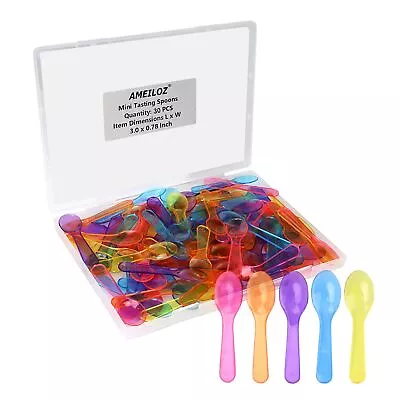 3 Inch Tiny Mini Tasting Spoons Colored Disposables Small Taster Spoon Mini ... • $12.76