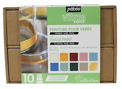 £31.99 • Buy Pebeo Vitrea 160 Glass Paint Recycled Drawer Set 10 X 45ml & Accessories