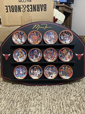 Michael Jordan Mini Plate Set W/ Backboard Display Rack - Bradford Exchange 1997 • $174.99