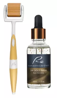 $69.95 • Buy Re Eyes & Face Micro-Needle Derma Roller + 24K Gold EGF Anti-Wrinkle Serum