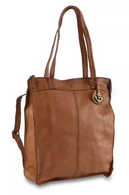 New Harbour 2nd Women's Cognac Vintage Leather Convertible Tote Backpack • $139.99