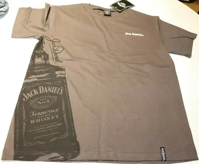 New Jack Daniels Mens Charcoal Grey Bottle Cotton Top Tee T-shirt Size Small  • $19