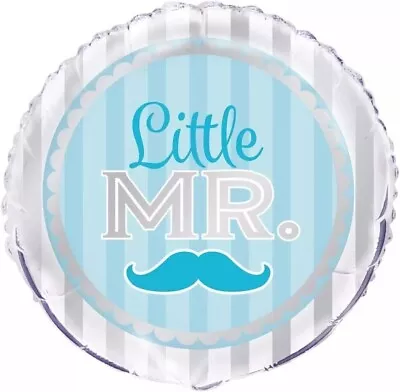 18  Round Little Mr Boy Baby Shower New Baby Foil Balloon Helium Or Air Fill • $3.72