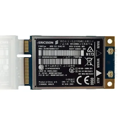 Unlocked Ericsson F3607GW Hp 574249-001 Wireless 3G WCDMA HSDPA Mini PCI-E Card • $10.19