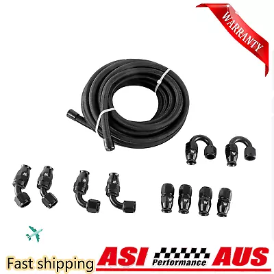 8AN 6M E85 Stainless Steel Braided PTFE Fuel Line Hose Swivel Fittings Kit 20FT • $151.05