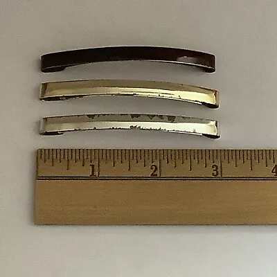 3 Vintage Goody Stay Tight Hair Barrettes 3   Silver Gold & Reddish Brown Tones • $14.50