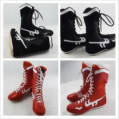 New Men's Faux Leather High Top Boxing Shoes Wrestling Training Boots EUR38-45 • $29.99