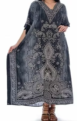 £23.20 • Buy Womens African Dashiki Caftan Maxi Hippie Dress Boho Kaftan Embellished One Size