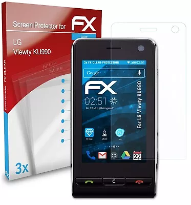 AtFoliX 3x Screen Protection Film For LG Viewty KU990 Screen Protector Clear • £11.59