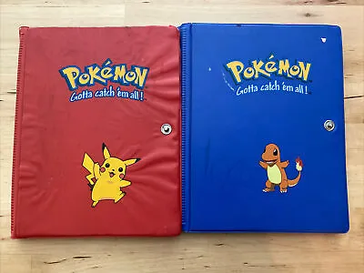 $60.26 • Buy Vintage Red 4 Pocket Pokemon Card Binder Pikachu Charmander 1999