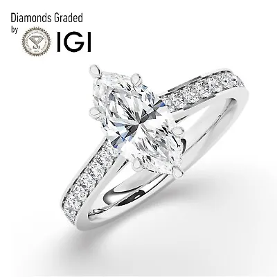 Marquise Solitaire Platinum Engagement Ring3 Ct Lab-grown IGI Certified • $5061.60