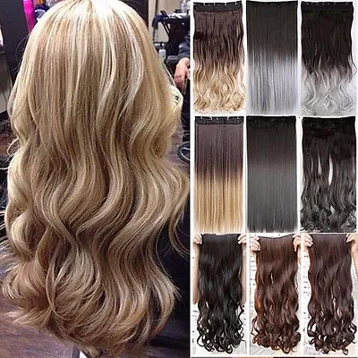 $14.20 • Buy 100%Thick One Piece Real Clip In As Remy Human Hair Extension Full Head US Stock