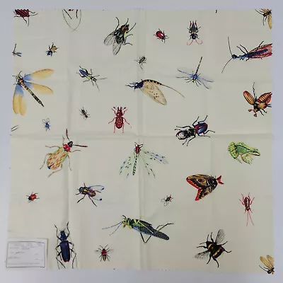 Delfina Duralee Insecta Imperialis Insects Cream Pattern 25x25  Showroom Fabric • $70