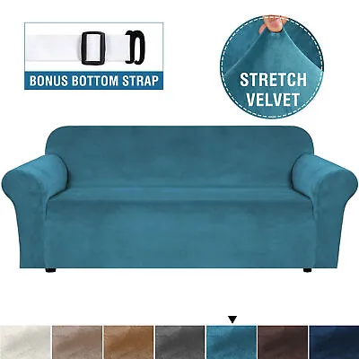$62.99 • Buy Velvet Plush Sofa Cover Stretch Couch Cover Furniture Protector For 1/2/3 Seater
