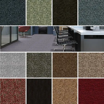 Office Carpet Tiles Commercial Contract Hard Wearing Budget SELECT B&Q 20 Tiles • £69.95