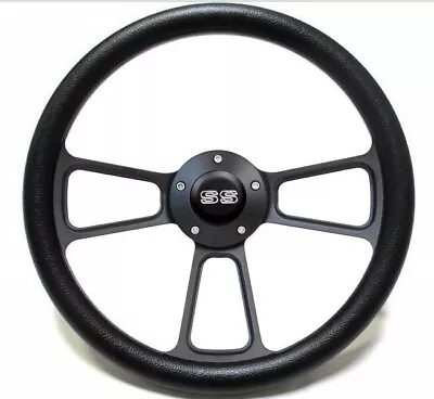 1969 - 1972 Chevelle Black Steering Wheel Black Powder Coat Full Kit SS Horn • $201.87