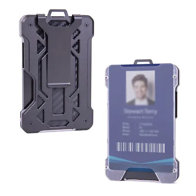 Navor Minimalist Wallet With 1 Clear ID Badge Holder Money Clip RFID Blocking • $19.95