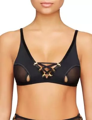 Coco De Mer Medusa Triangle Bra MED-006-01 Womens Sexy Wirefree Bras Black • £42.50