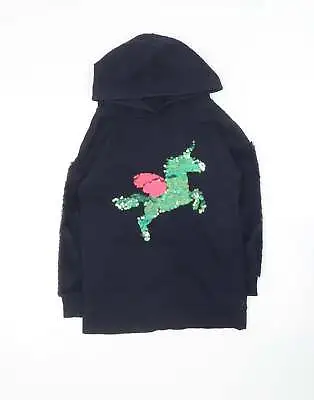£3.25 • Buy Blue Zoo Girls Blue Cotton Pullover Hoodie Size 7-8 Years - Unicorn