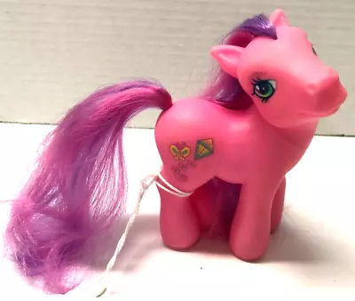 My Little Pony Hasbro G3 Skywishes 2002 Shimmer Pink Kite Butterfly Horse Figure • $10