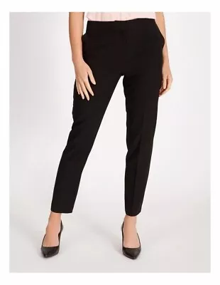 Womens Black Basque Petite Slim Long Leg Pants Trousers Rrp $79.95 • $54.99