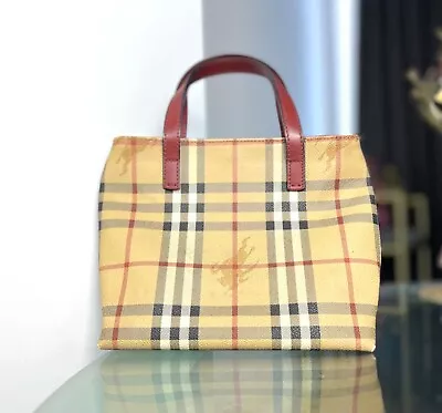 Burberry Nova Check Mini Tote Small Hand Bag Vintage • $90