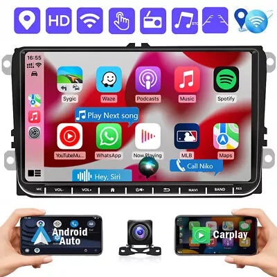 $124.99 • Buy For VW Golf MK5 MK6 Jetta Passat Apple CarPlay Android 12.0 Car GPS Stereo Radio