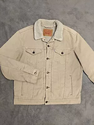 Levi's Corduroy Sherpa Lined Trucker Jacket - Large - Excellent Condition • £44.95