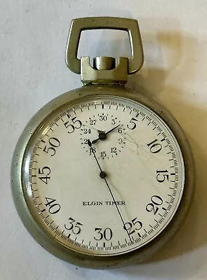 1944 WWII Elgin Timer 16s 7J Grade 469 Model 21 POCKET WATCH Sweepsecond • $59.99