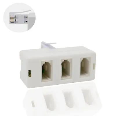 BT 3 Way Telephone Splitter Double Adaptor Phone Line Socket 3 Port Y Adapter • £2.54