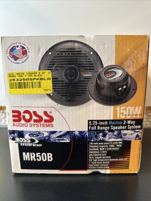 $18 • Buy BOSS Audio Systems MR50B 5.25 Inch Marine Stereo Boat Speakers - 150 Watts Pair