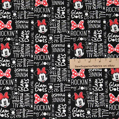 $6.39 • Buy Disney Minnie Mouse All About Dreaming Of Dots Fabric 1/2 Yard #85271008-2