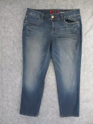 ELLE Jeans Womens 14 Blue Denim Skinny Boyfriend Mid Rise Dark Wash Retro 34x27 • $8.96