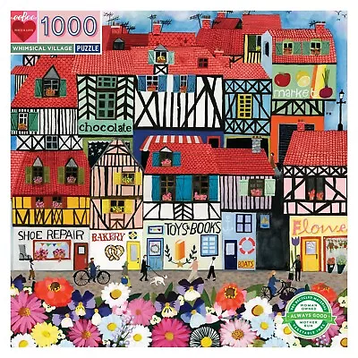Whimsical Village 1000 Piece Jigsaw Puzzle By EeBoo • $47.99