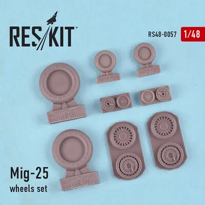 Wheels For MiG-25 Resin Set Detail Upgrade Set Scale 1/48 Reskit RS48-0057 • $14.99