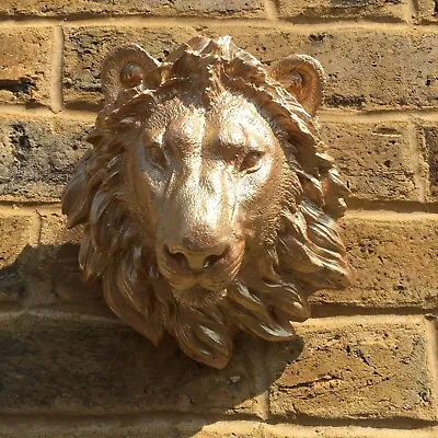 Lion Plaque - Gold - Painted Stone Garden Ornament - Lion412 • £25
