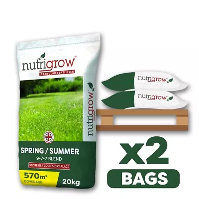 Nutrigrow Quality Spring & Summer Lawn Blend Fertiliser 9-7-7 40kg Covers 1140m² • £54.99