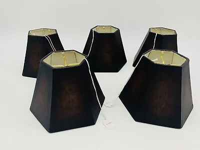 New Set Of 5 Perfectly Lit Restoration Hardware Small Lamp Shades Dk Chocolate • $79.99