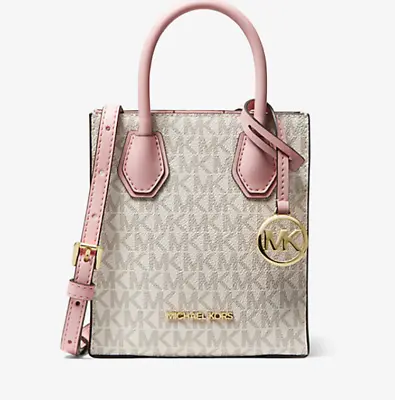 Michael Kors Mercer Powder Blush MLT XS Crossbody Tote MSRP $348 • $125