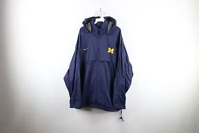Vintage Nike Mens 2XL Team Issued University Of Michigan Football Rain Jacket • $99.95