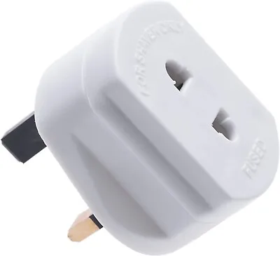 Shaver Plug UK 2 Pin To 3 Pin 1A Fuse Toothbrush Adaptor - White • £5.99
