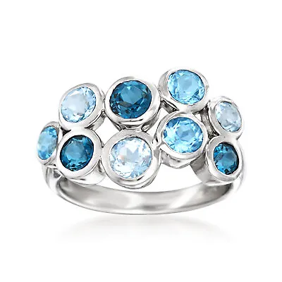 $89 • Buy Ross-Simons 2.50 Ct. T.w. Tonal Blue Topaz Bubble Ring In Sterling Silver